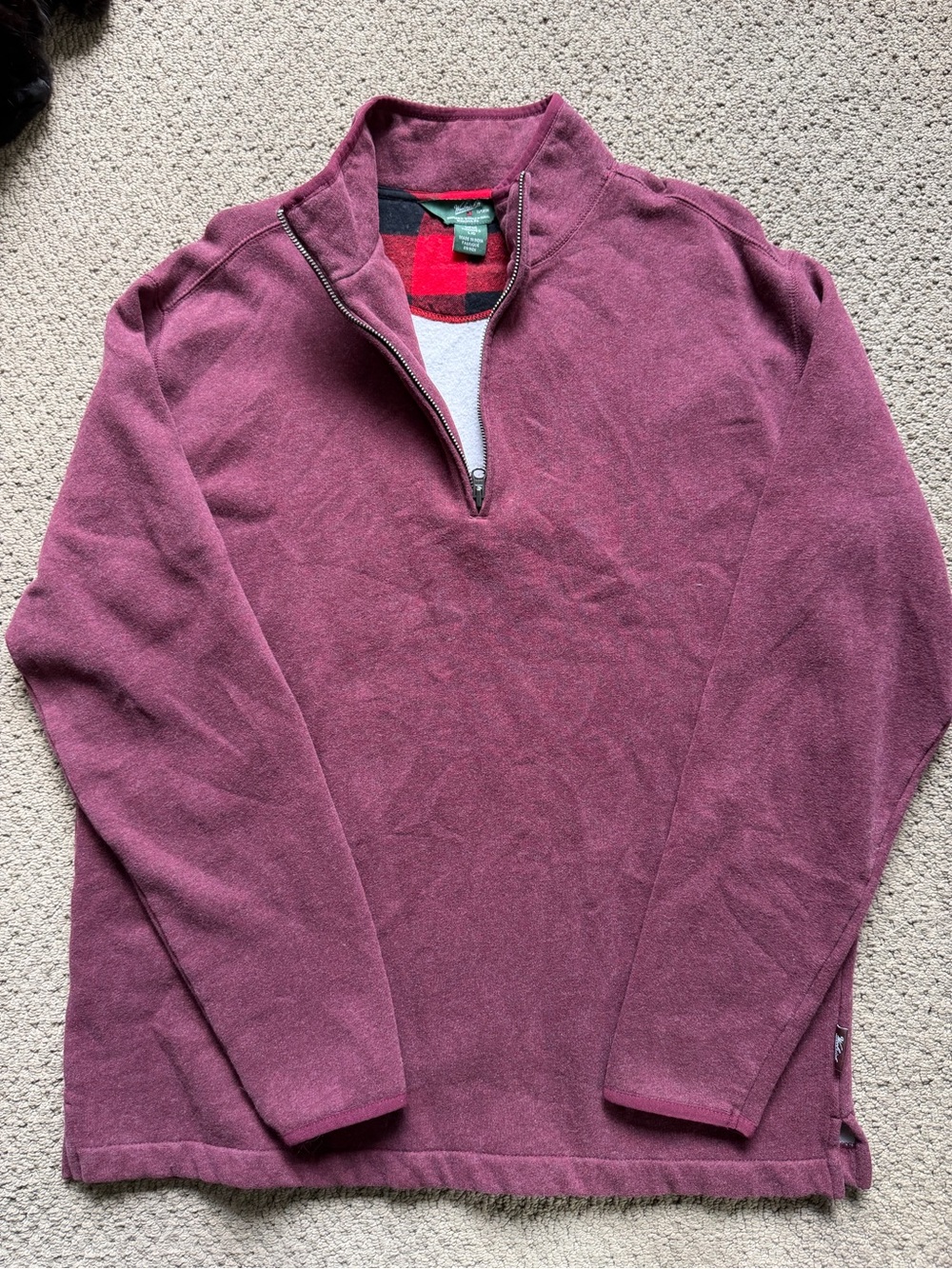 Woolrich Men's Half-Zip Pullover - wine burgundy
